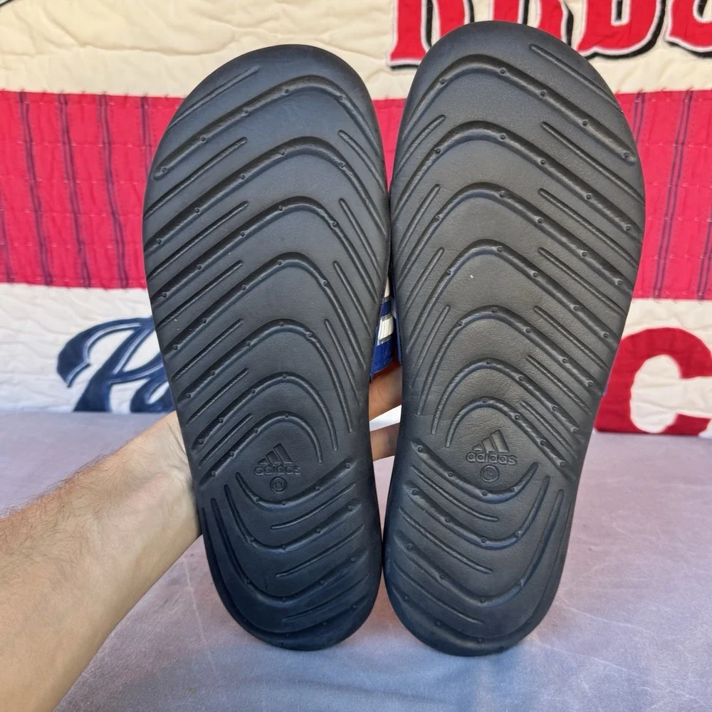 Size 13 - ULTRA RARE 2011 ADIDAS GEL‎ CUSHIONED BLUE SLIDES MEN'S 807075
